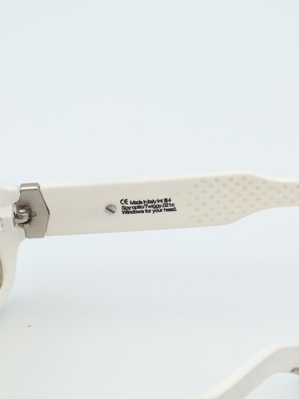 SPY Optic Twiggy .021C White Rectangular Sunglasses Made in Italy Y2K - Picture 4 of 9